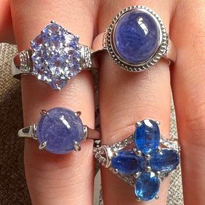 NWT Tanzanite and Sundar Kyanite Rings -all sterling silver, size 6